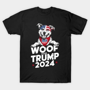 Woof For Trump Election America Dog Usa 2024 T-Shirt